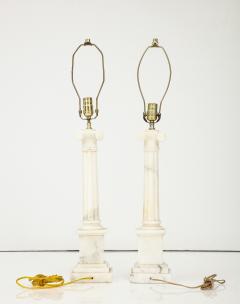 Pair of Italian Neo classic Marble Column Lamps - 3748028