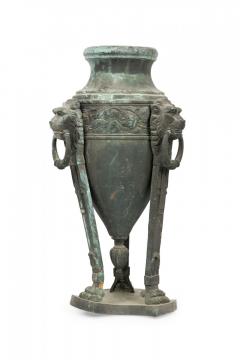 Pair of Italian Neo classic Patinated Bronze Athenienne Form Urns - 4199875