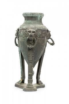 Pair of Italian Neo classic Patinated Bronze Athenienne Form Urns - 4199876