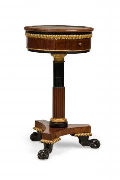 Pair of Italian Neo classical Mahogany and Marble Gueirdon End Table - 4628458