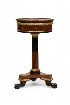 Pair of Italian Neo classical Mahogany and Marble Gueirdon End Table - 4628459