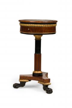 Pair of Italian Neo classical Mahogany and Marble Gueirdon End Table - 4628460