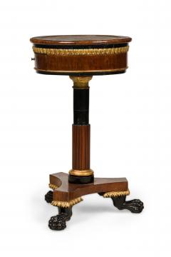 Pair of Italian Neo classical Mahogany and Marble Gueirdon End Table - 4628461
