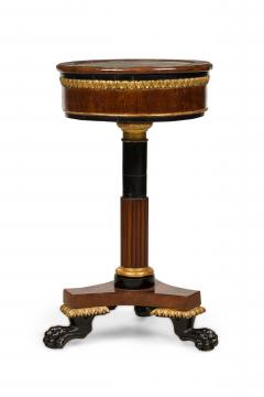 Pair of Italian Neo classical Mahogany and Marble Gueirdon End Table - 4628462
