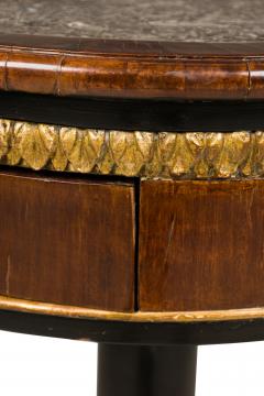 Pair of Italian Neo classical Mahogany and Marble Gueirdon End Table - 4628467