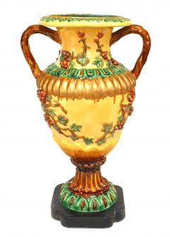 Pair of Italian NeoClassic Style Majolica Porcelain Floor Vases - 4197693