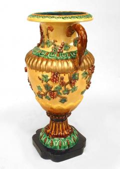 Pair of Italian NeoClassic Style Majolica Porcelain Floor Vases - 4197698