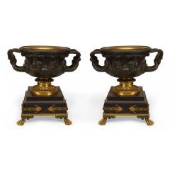 Pair of Italian Neoclassic Bronze and Gilt Urns - 4650936