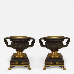 Pair of Italian Neoclassic Bronze and Gilt Urns - 4650937