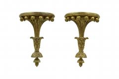 Pair of Italian Neoclassic Carved Giltwood Wall Shelves - 4172907