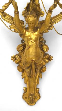 Pair of Italian Neoclassic Empire Gilt Wood Wall Sconces - 4626190