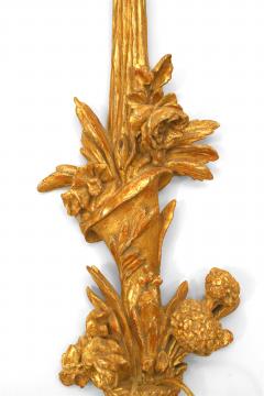 Pair of Italian Neoclassic Gilt Wood Cornucopia Wall Sconces - 1398817