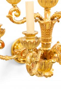 Pair of Italian Neoclassic Giltwood Acanthus Leaf Wall Sconces - 1379968