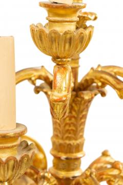 Pair of Italian Neoclassic Giltwood Acanthus Leaf Wall Sconces - 1379969
