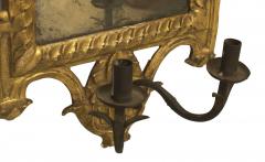 Pair of Italian Neoclassic Giltwood and Iron Giranoles Wall Mirrors - 4630554