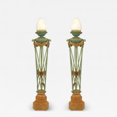 Pair of Italian Neoclassic Style Brazier Lamps - 4186382