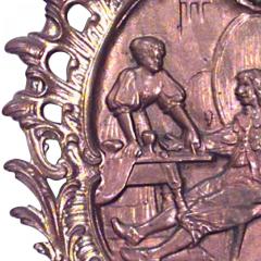 Pair of Italian Neoclassic Style Bronze Dore Filigree Wall Sconces - 4667644