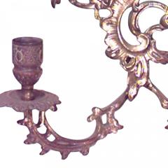 Pair of Italian Neoclassic Style Bronze Dore Filigree Wall Sconces - 4667645
