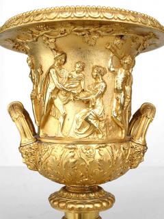 Pair of Italian Neoclassic Style Gilt Bronze Urns - 4201218