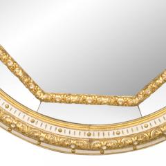 Pair of Italian Neoclassic Style Round White Painted and Gilt Wall Mirrors - 4626131