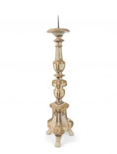 Pair of Italian Neoclassic White and Gilt Candlesticks - 4198086