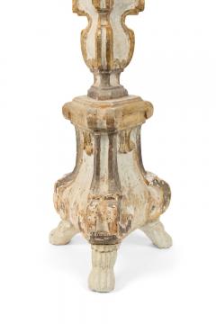 Pair of Italian Neoclassic White and Gilt Candlesticks - 4198087