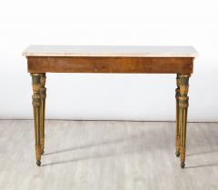 Pair of Italian Neoclassical Carved Painted and Gilded Console Tables - 2636086