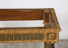 Pair of Italian Neoclassical Carved Painted and Gilded Console Tables - 2636089