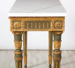 Pair of Italian Neoclassical Carved Painted and Gilded Console Tables - 2636094