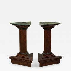 Pair of Italian Neoclassical Faux Bois and Faux Marble Painted Pedestals - 4193706