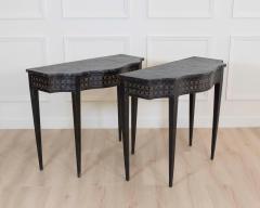 Pair of Italian Neoclassical Painted Console Tables Late 19th Century - 4611879