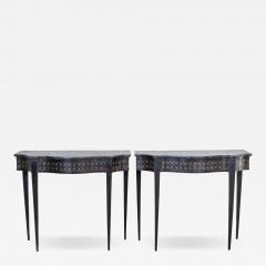 Pair of Italian Neoclassical Painted Console Tables Late 19th Century - 4614312