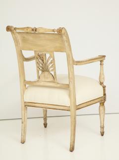 Pair of Italian Neoclassical Painted and Gilded Arm Chairs - 756534