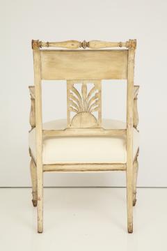 Pair of Italian Neoclassical Painted and Gilded Arm Chairs - 756535