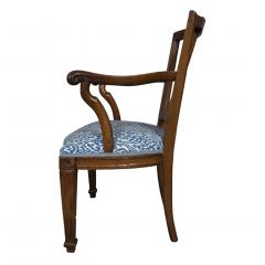 Pair of Italian Neoclassical Walnut Armchairs - 3786575