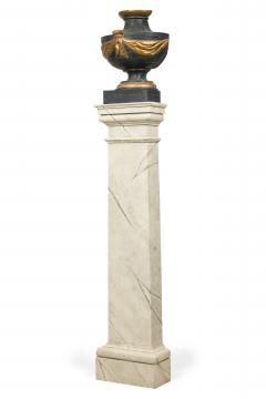 Pair of Italian Neoclassicalal Painted and Parcel Gilt Urns on Pedestals - 4199782