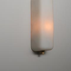 Pair of Italian Opaline Glass and Brass Wall Sconces 1950s - 4409499