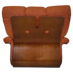 Pair of Italian Orange Mid Century Modern Armchairs - 3163127