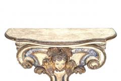 Pair of Italian Painted Limewood Consoles - 4625815