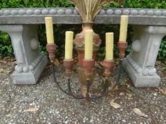 Pair of Italian Painted and Parcel Giltwood Plume Sconces - 3649494