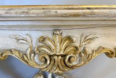 Pair of Italian Parcel Paint and Gilt Decorated Faux Marble Top Console Tables - 2998312