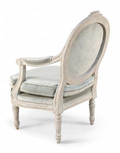 Pair of Italian Piedmontese Rounded Back Carved and Upholstered Armchairs - 2798351