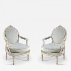 Pair of Italian Piedmontese Rounded Back Carved and Upholstered Armchairs - 2798978