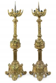 Pair of Italian Renaissance Bronze Altar Candlesticks - 4661154