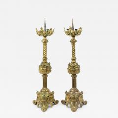 Pair of Italian Renaissance Bronze Altar Candlesticks - 4692380