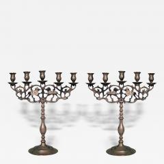 Pair of Italian Renaissance Bronze Candelabras - 4297822