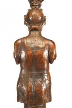 Pair of Italian Renaissance Oak Pedestal Figures - 4201334