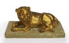 Pair of Italian Renaissance Small Gilt Bronze Lions - 4200915