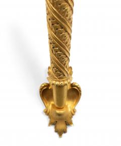 Pair of Italian Renaissance Style Bronze Dore Torch Wall Sconces - 1398555