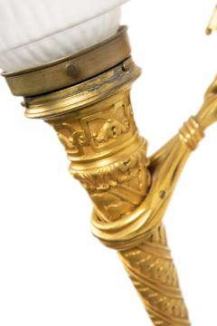 Pair of Italian Renaissance Style Bronze Dore Torch Wall Sconces - 1398559